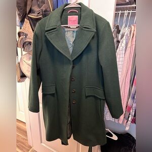 Kate Spade Forest Green Coat 50% Wool